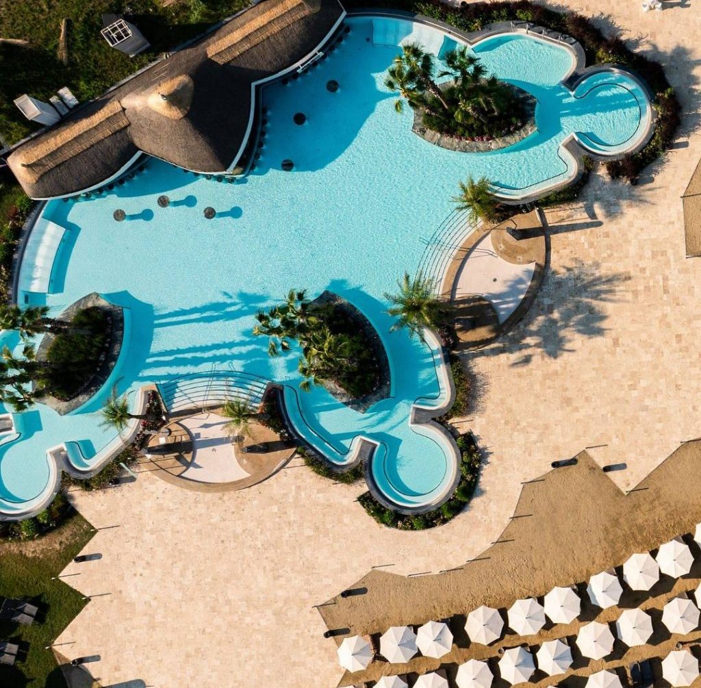 outside pool at Galaxy zone Therme Bucharest